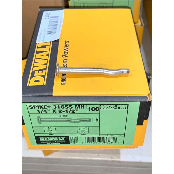 DeWalt Spike 316SS 1/4x1/2" 100 Pc