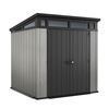 Image 5 : Keter Artisan Resin Garden Shed - 7-ft x 7-ft - Grey and Black