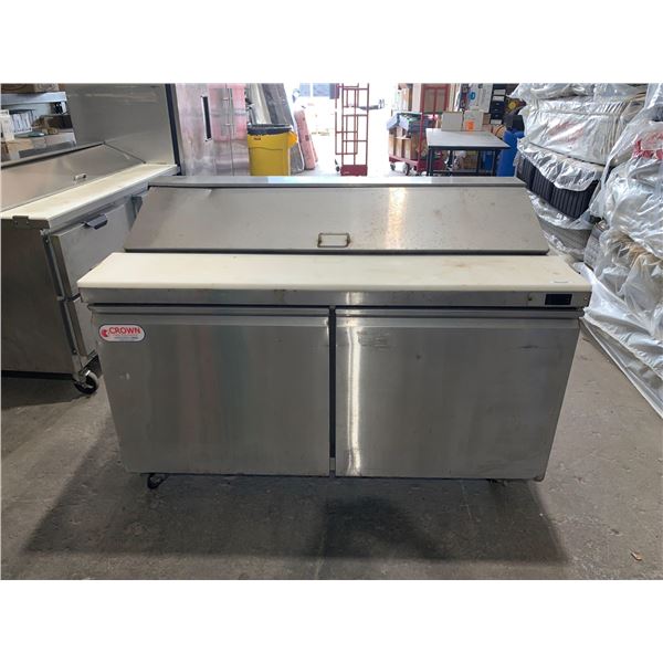 Crown Food Equipment Refrigerated 60 inch Food prep Station-UNTESTED SOLD AS IS
