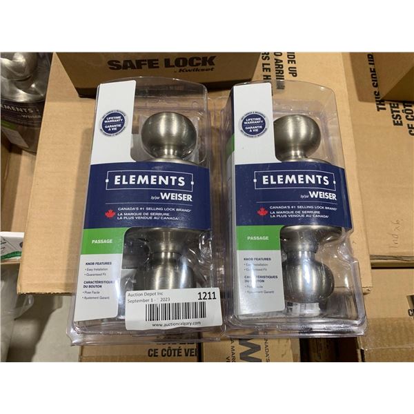 Lot of 2 Elements by Weiser Replacement Passage Handle