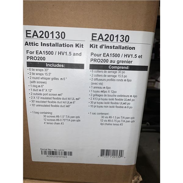 EA20130 - 18pc Attic Duct Installation Kit with hardware