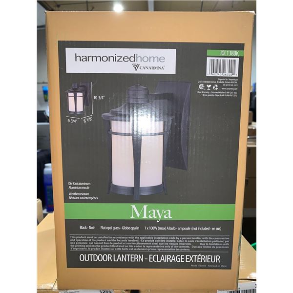Canarmna Harmonized Home "Maya" Outdoor Lantern - 6 3/4" W x 10 3/4" H x 8" Dn