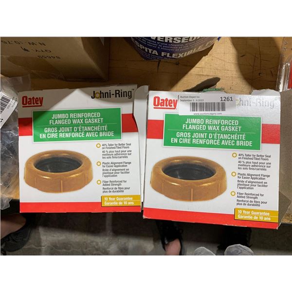 Lot of 2 Oatey Jumbo Reinforced Flanged Wax Gaskets