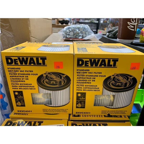 Lot of 2 DeWalt Standard Wet/Dry Vacuum Filters