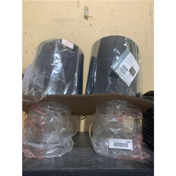 Lot of 2 Glass L:mps with black Shades