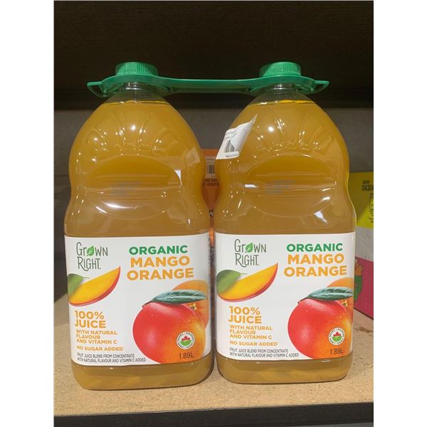 Grown Right Organic Mango Orange Juice (2 x 1.89L)