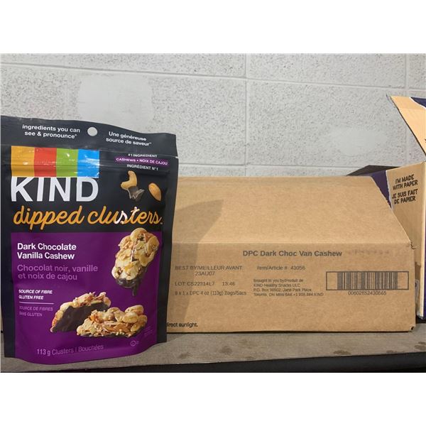 Kind Dark Chocolate and Vanilla Cashew Dipped Clusters- 8x113g