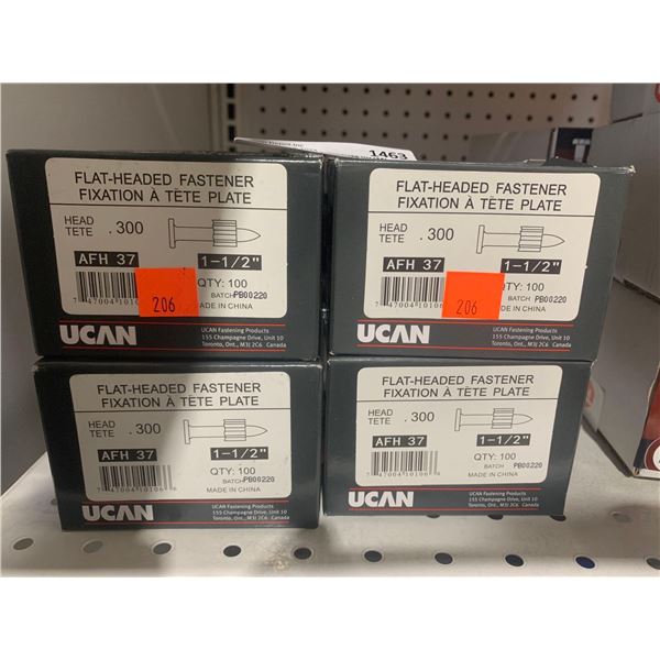 4x 100 count 0.003 Flat-Head Fasteners