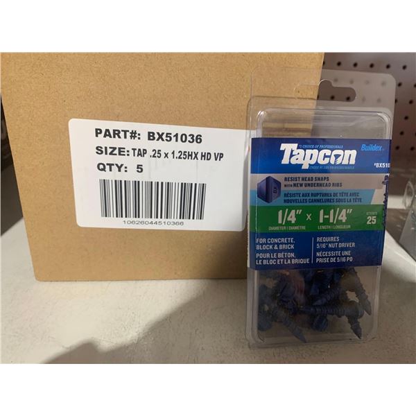 Tapcon 1/4"x1-1/4" Concrete Screws 5x25 count