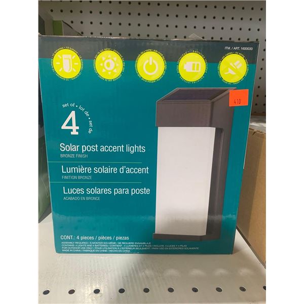 Set of 4 Solar Post Accent Lights