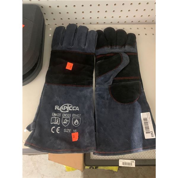 RAPICCA Leather Forge Welding Gloves Heat/Fire Resistant Mitts for Oven/Grill/Fireplace/Furnace/Stov