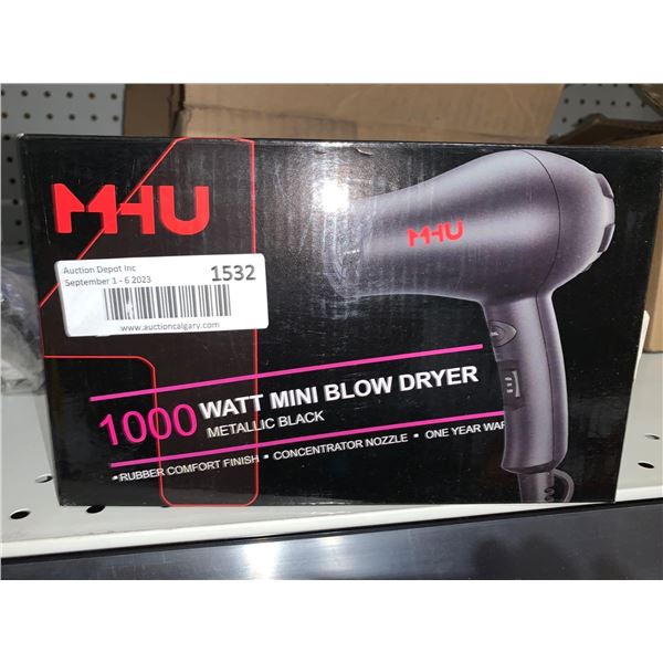 MhU 1000Watt Mini Blow Dryer