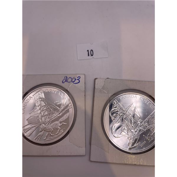 2003 and 2004 Canada Fine Silver Dollar's