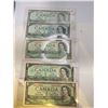 Image 1 : 5 1954 Dollar Banknotes- Mod