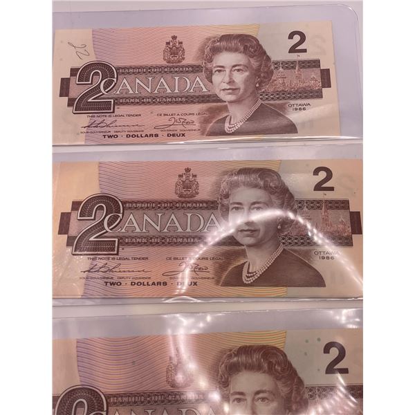 1986 $2 Canadian Banknote