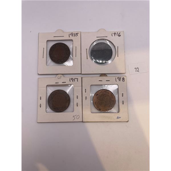 1915-1918 Large Canadian Pennies