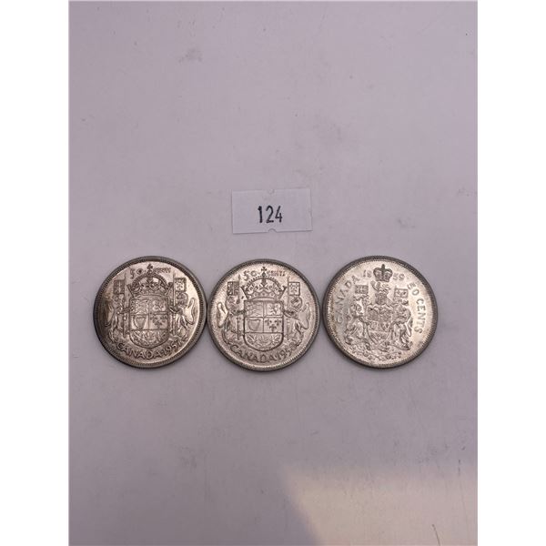 1957-1959 50 cent Pieces