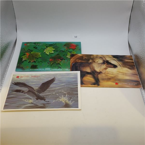 Three Uncirculated Coin Sets 1995, 2001, 2003