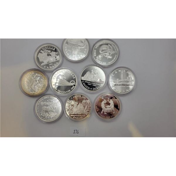 Canadian Silver Dollars 1980's FULL SET