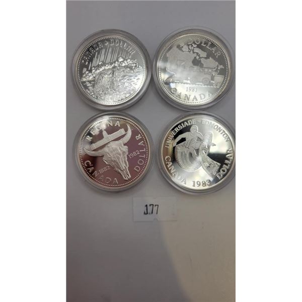Canadian Silver Dollars Early 1980's Bundle