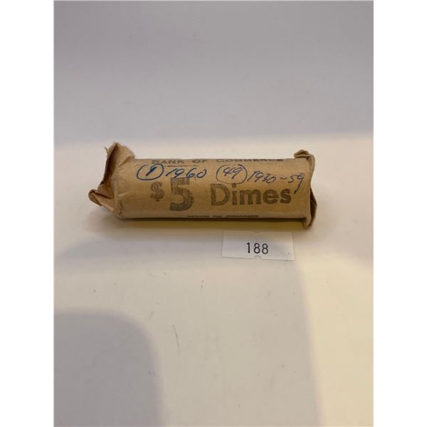 Roll of 1967 and Earlier Dimes