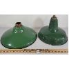 Image 1 : LOT OF 2 - GREEN PORCELAIN LIGHT SHADES