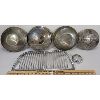 Image 1 : LOT OF 7 - HUBCAPS, RADIATOR CAP & '54 AUSTIN GRILLE - INCL WILLYS