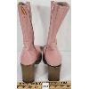 Image 2 : PAIR OF PINK LEATHER (?) WESTERN THEME COWGIRL HEELS