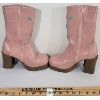 Image 6 : PAIR OF PINK LEATHER (?) WESTERN THEME COWGIRL HEELS