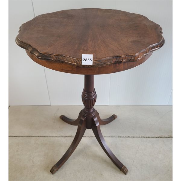 CLAW FOOT WALNUT SIDE TABLE 