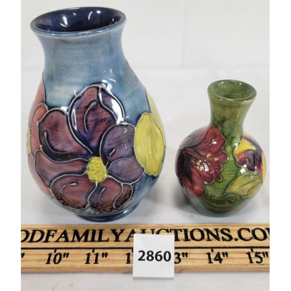 LOT OF 2 - MOORCROFT VASES