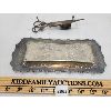 Image 2 : CANDLE SNUFFING SCISSORS & PEN TRAY - SILVER PLATE