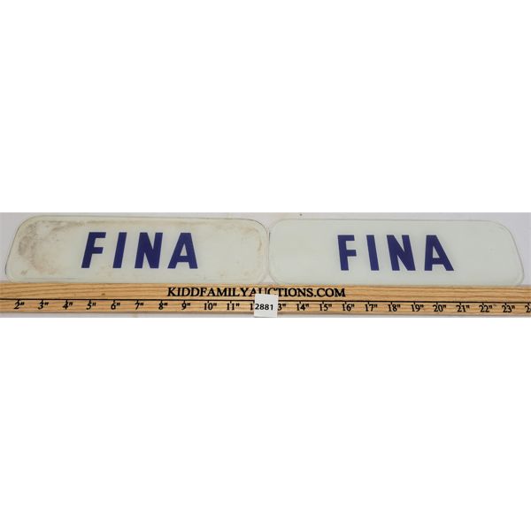 LOT OF 2 - FINA GLASS PUMP PLATES 