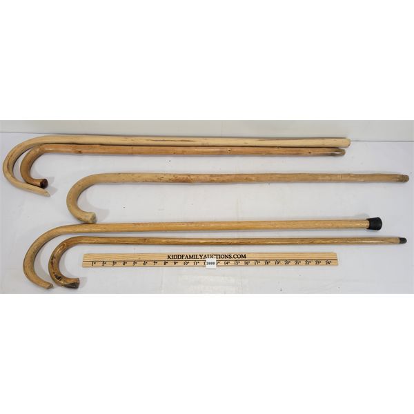 LOT OF 5 - CARVED WOODEN CANES