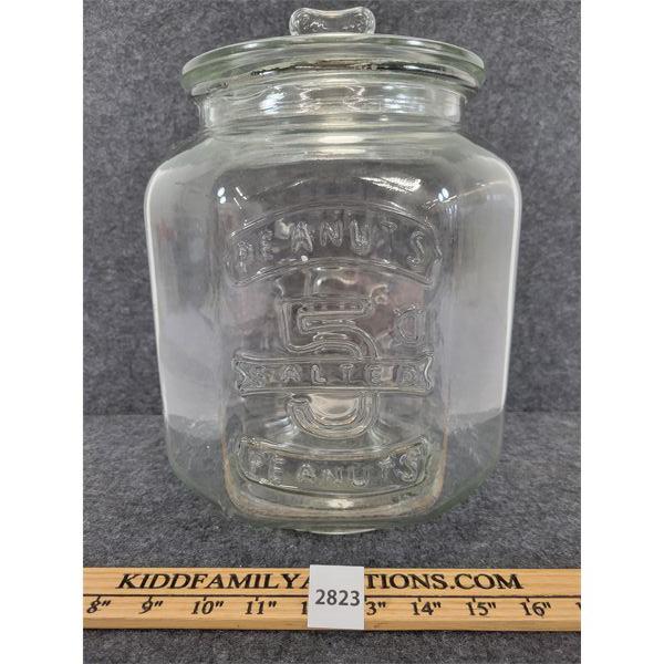 GLASS PEANUTS JAR 
