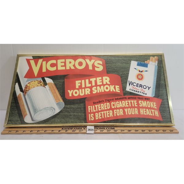 VICEROY CIGARETTES FRAMED ADVERTISEMENT