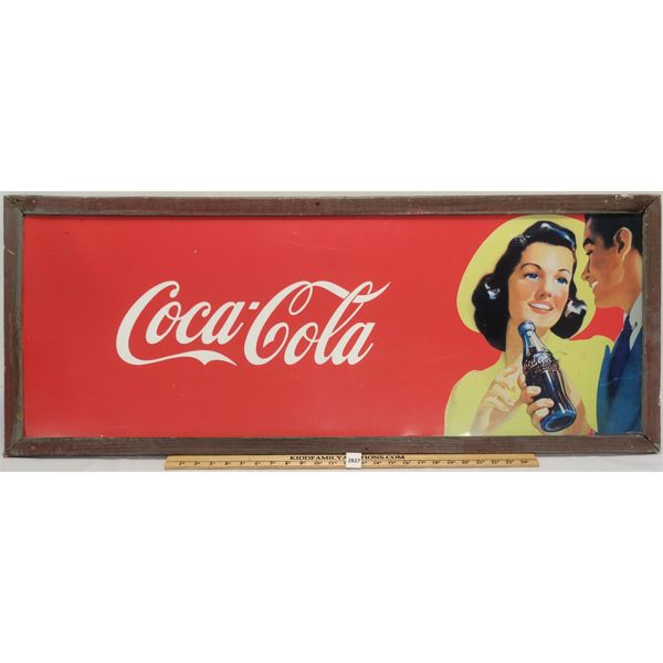 WOOD FRAMED COCA-COLA SIGN