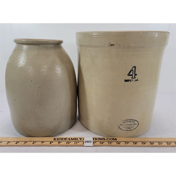 LOT OF 2 - CROCKS - INCL MEDALTA 4 GAL