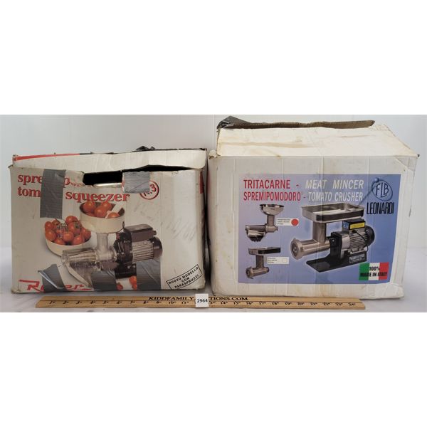 LOT OF 2 - TOMATO SQUEEZER AND MEAT MINCER 