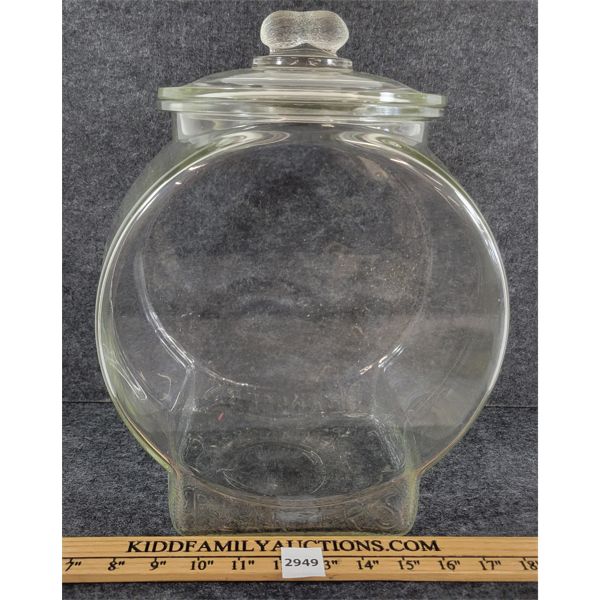 PLANTERS PEANUTS GLASS FISHBOWL JAR