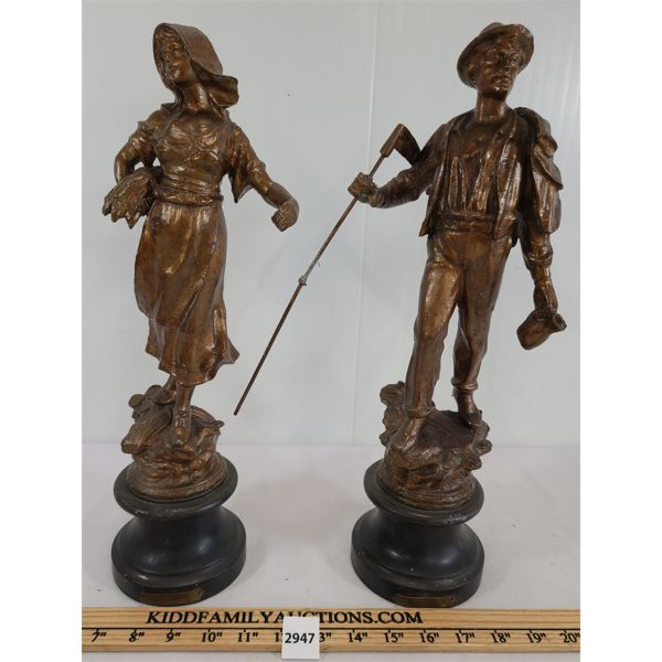 LOT OF 2 - FRENCH FIGURAL STATUES 