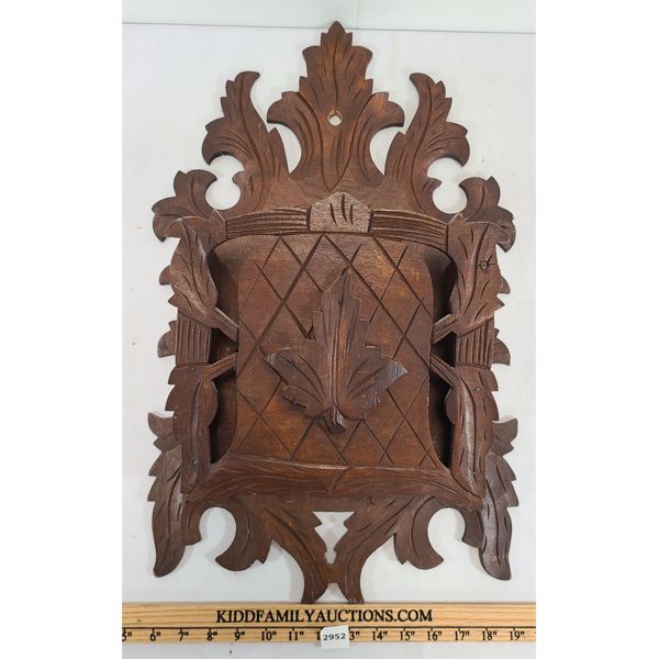 HAND CARVED WALL POCKET SHELF