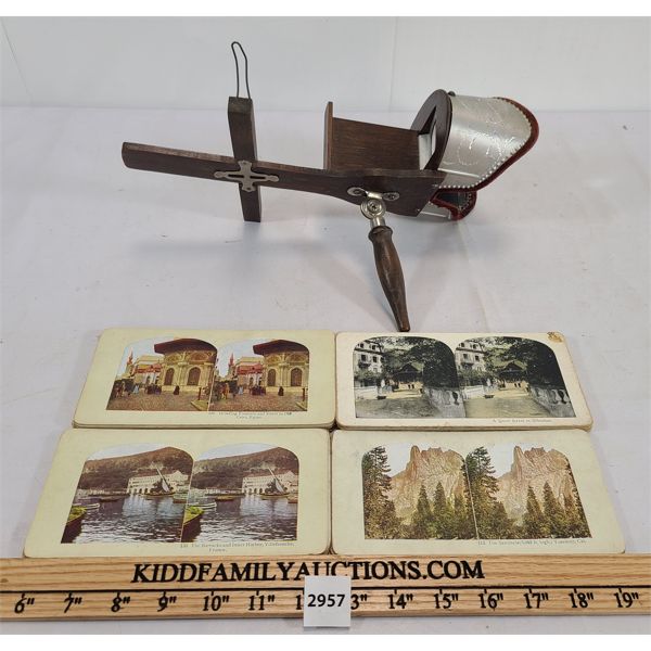 STEREOSCOPE VIEWER W/ QTY CARDS