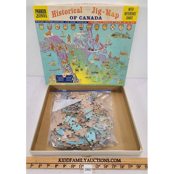 PARKER HISTORICAL JIG-MAP OF CANADA - PUZZLE