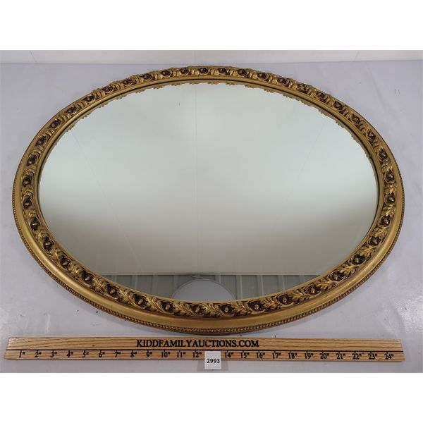 GILT OVAL WALL MIRROR