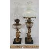 Image 1 : LOT OF 2 - BRONZE OIL LAMPS - SEE ALL PICS