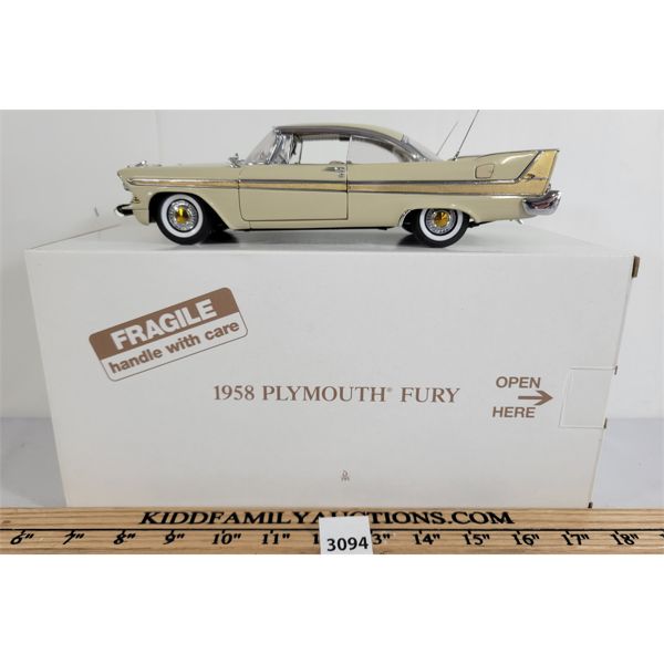 1958 DIE CAST PLYMOUTH FURY W/ BOX