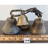 Image 1 : LOT OF 4 - BRASS BELLS W/ LEATHER STRAP 