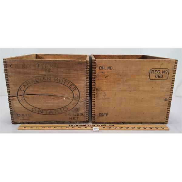 LOT OF 2 - FINGER JOINTED BUTTER BOXES