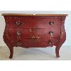 Image 1 : FRENCH PROVINCIAL 3 DRAWER DRESSER - FLORAL PAINT DESIGN